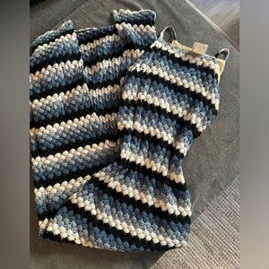 Gorgeous vintage blue and white crochet dress